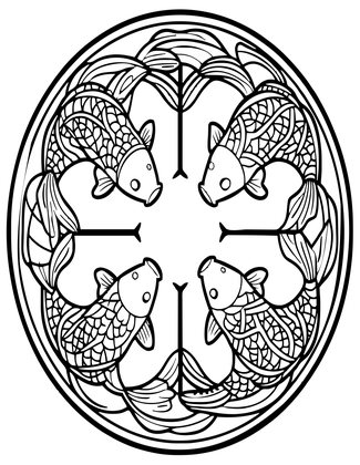 Koi Mandala - Free printable coloring page