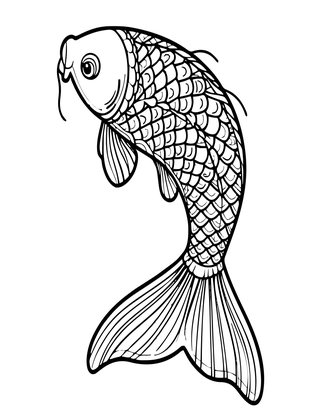 Koi Scales Detail - Free printable coloring page