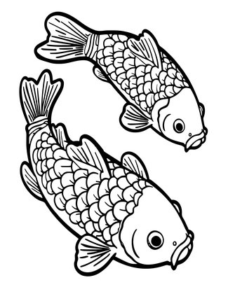 Koi Wave - Free printable coloring page