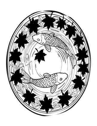 Autumn Pond - Free printable coloring page