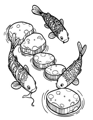Stepping Stones - Free printable coloring page
