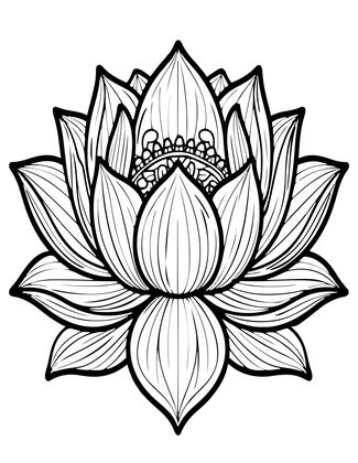 Lotus and Koi - Free printable coloring page