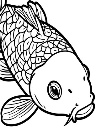Koi Close-Up - Free printable coloring page