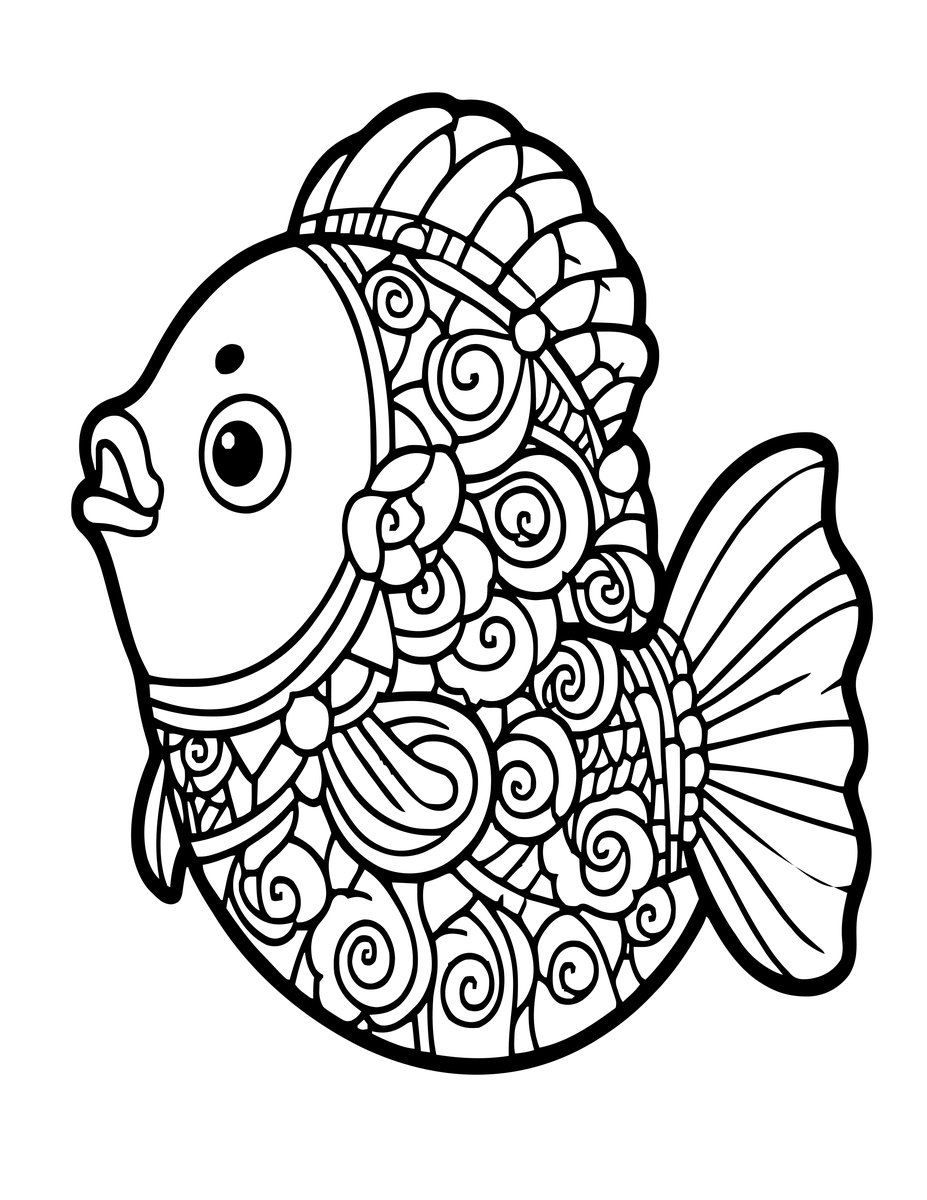 Ningyo Japanese Mermaid - free printable coloring page