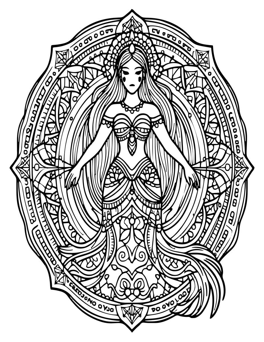 Rusalka Sea Form - free printable coloring page