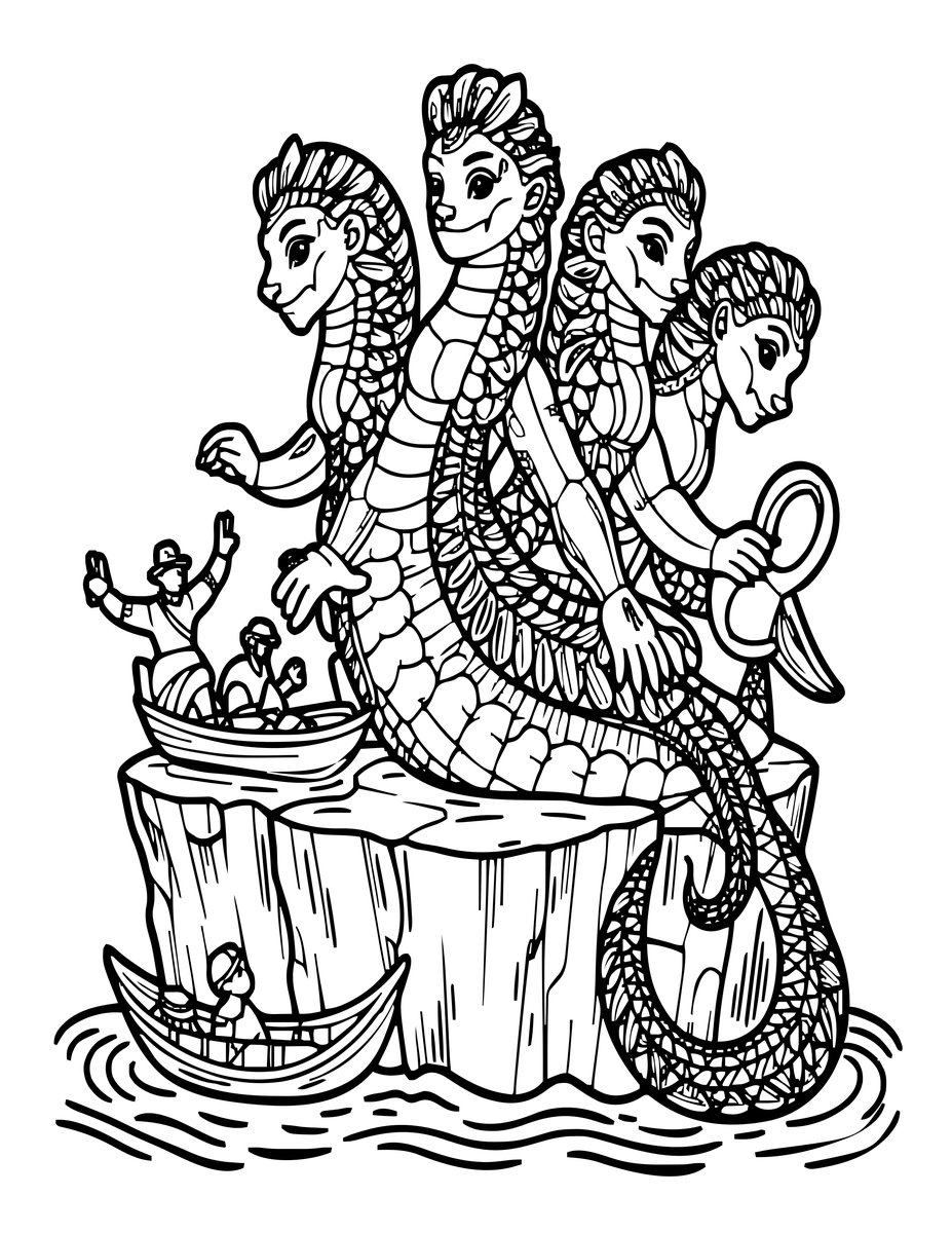 Scylla - free printable coloring page