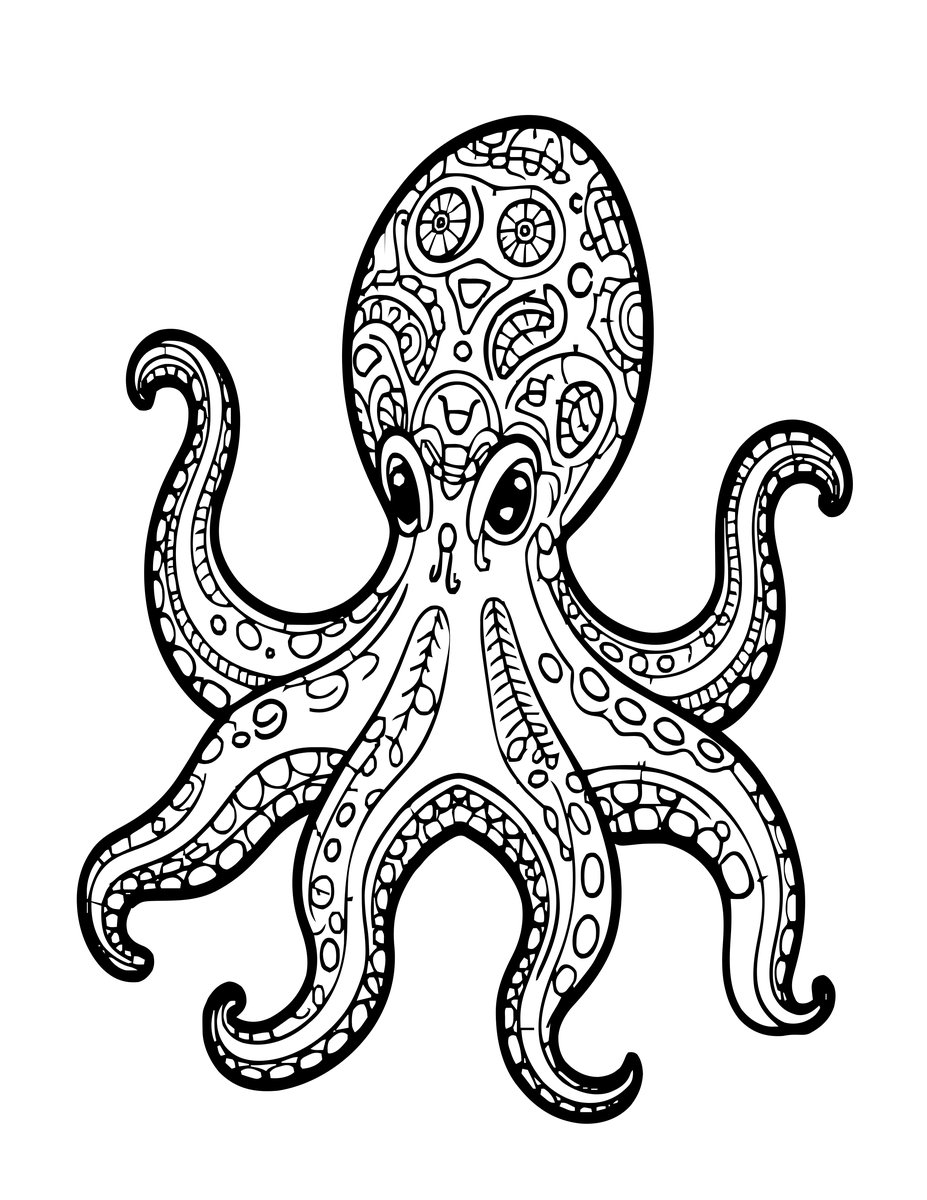 Lusca - free printable coloring page