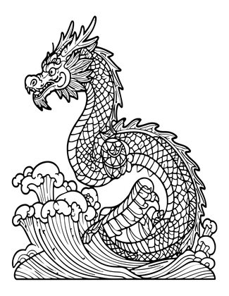 Sea Dragon - Free printable coloring page