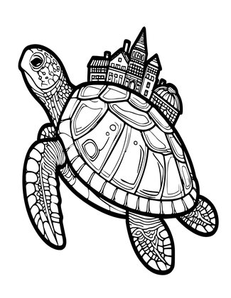 Aspidochelone - Free printable coloring page