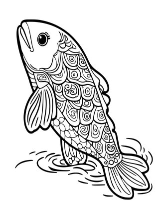 Bunyip in Sea - Free printable coloring page