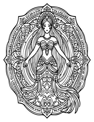 Rusalka Sea Form - Free printable coloring page