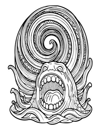 Charybdis Whirlpool - Free printable coloring page
