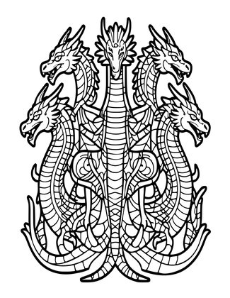 Tiamat Sea Dragon - Free printable coloring page