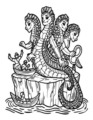 Scylla - Free printable coloring page
