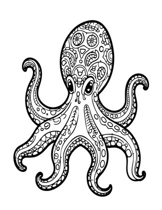 Lusca - Free printable coloring page