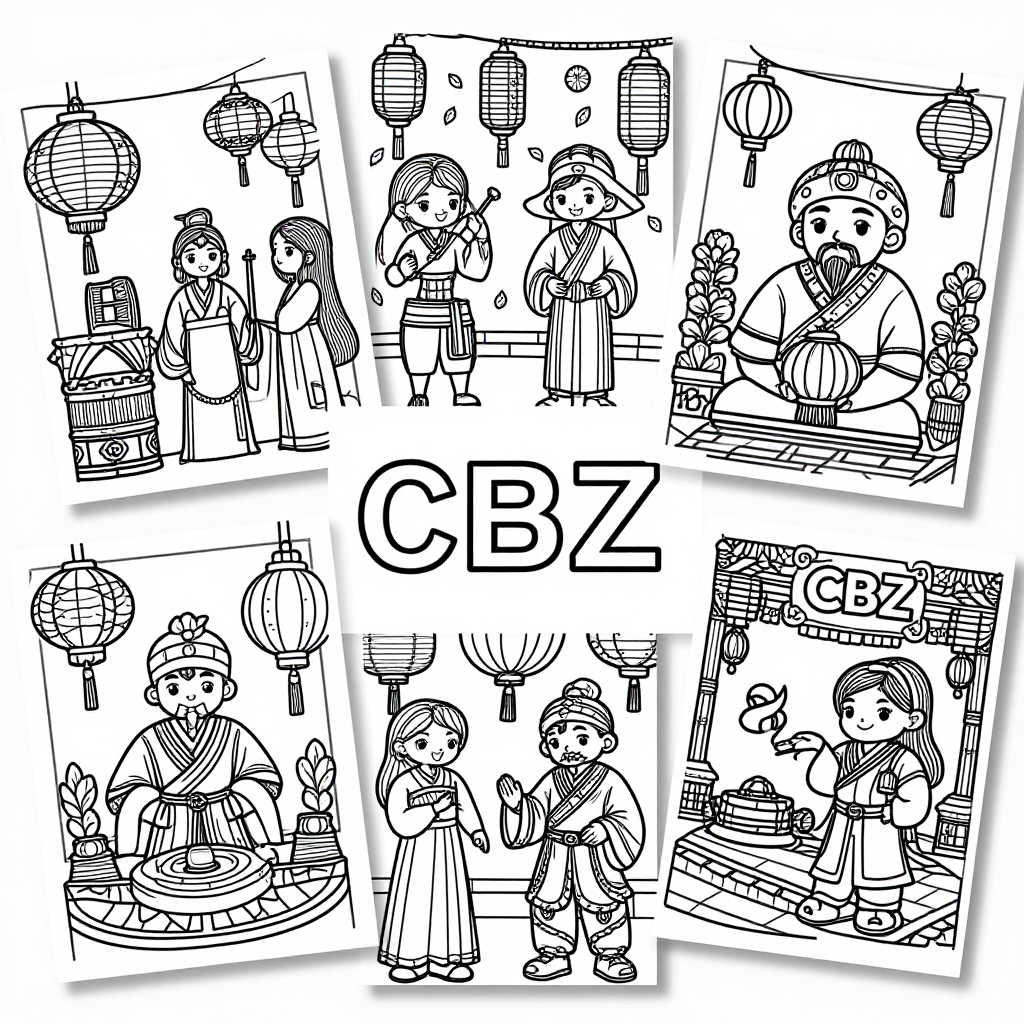 Lantern Festivals coloring pages collection - 30 free printable pages