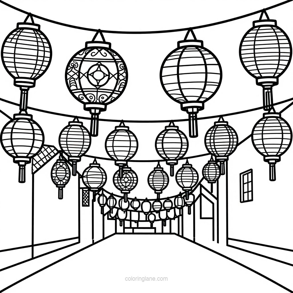 Lantern Maker - free printable coloring page