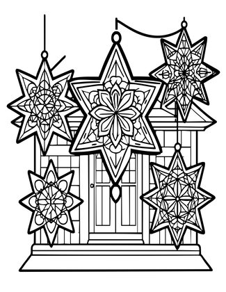 Star Lanterns - Free printable coloring page