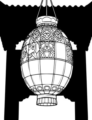Koi Lantern - Free printable coloring page