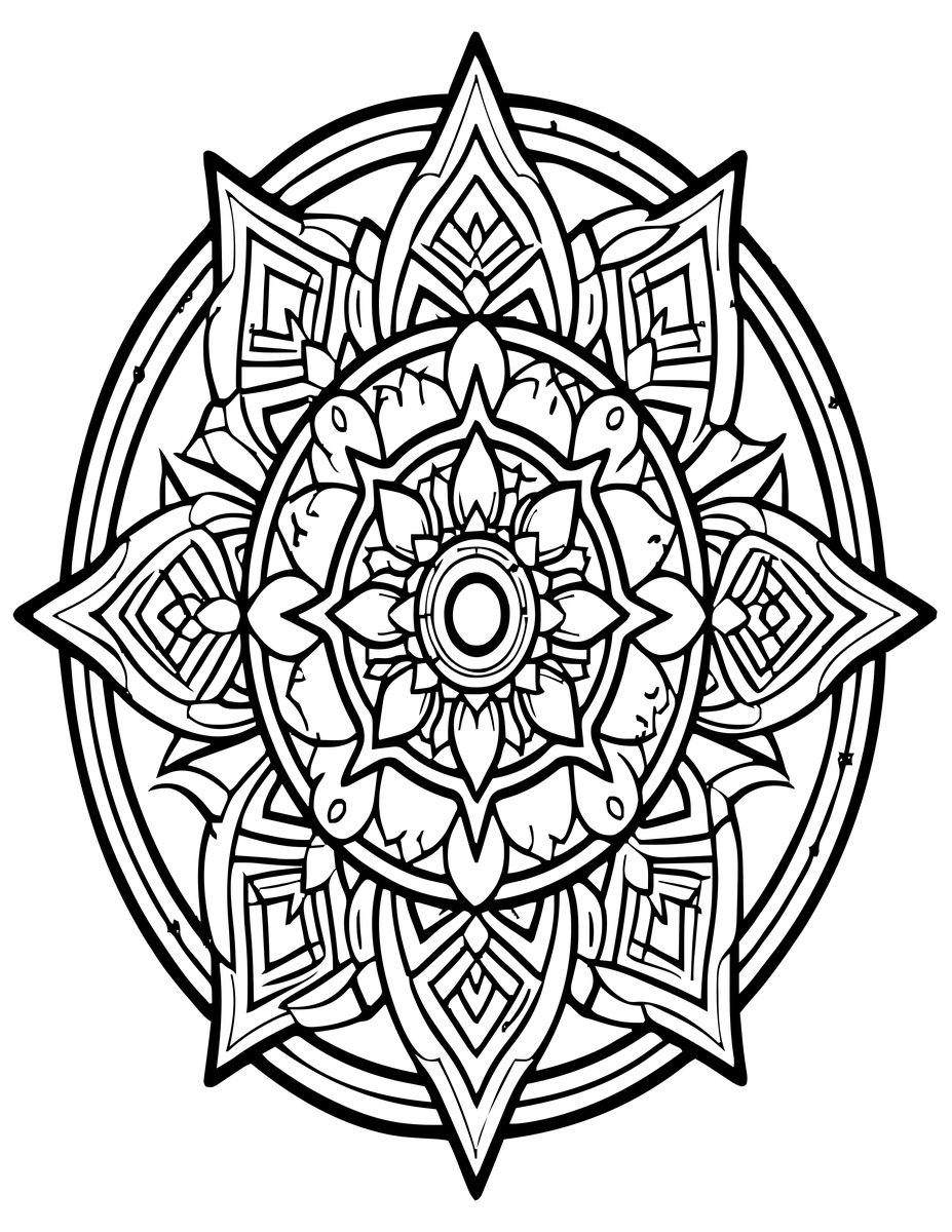 Lavender Mandala - free printable coloring page