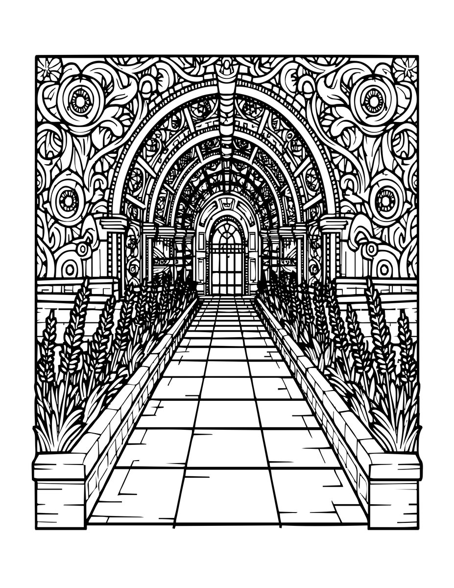 English Lavender Garden - free printable coloring page