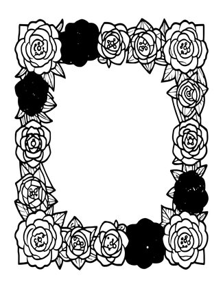 Lavender and Roses - Free printable coloring page