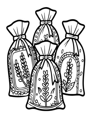 Lavender Sachets - Free printable coloring page