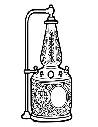 Lavender Distillation - Free printable coloring page