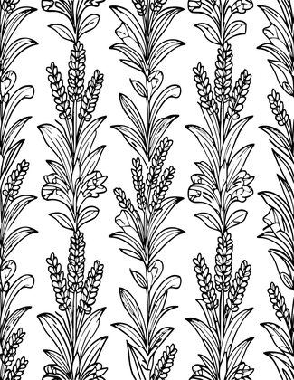 Lavender Field Pattern - Free printable coloring page