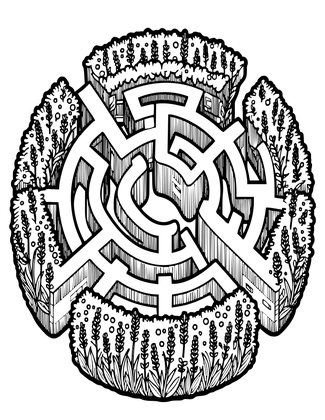 Lavender Labyrinth - Free printable coloring page