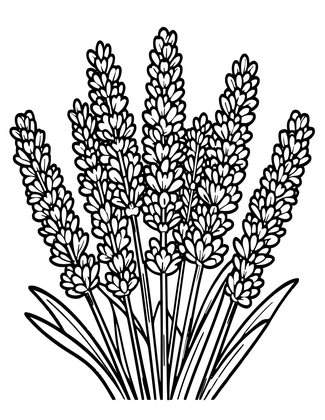 Lavender Close-Up - Free printable coloring page