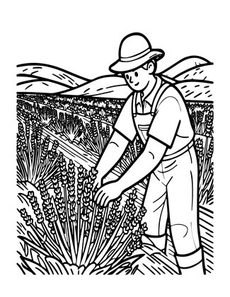 Lavender Harvest - Free printable coloring page