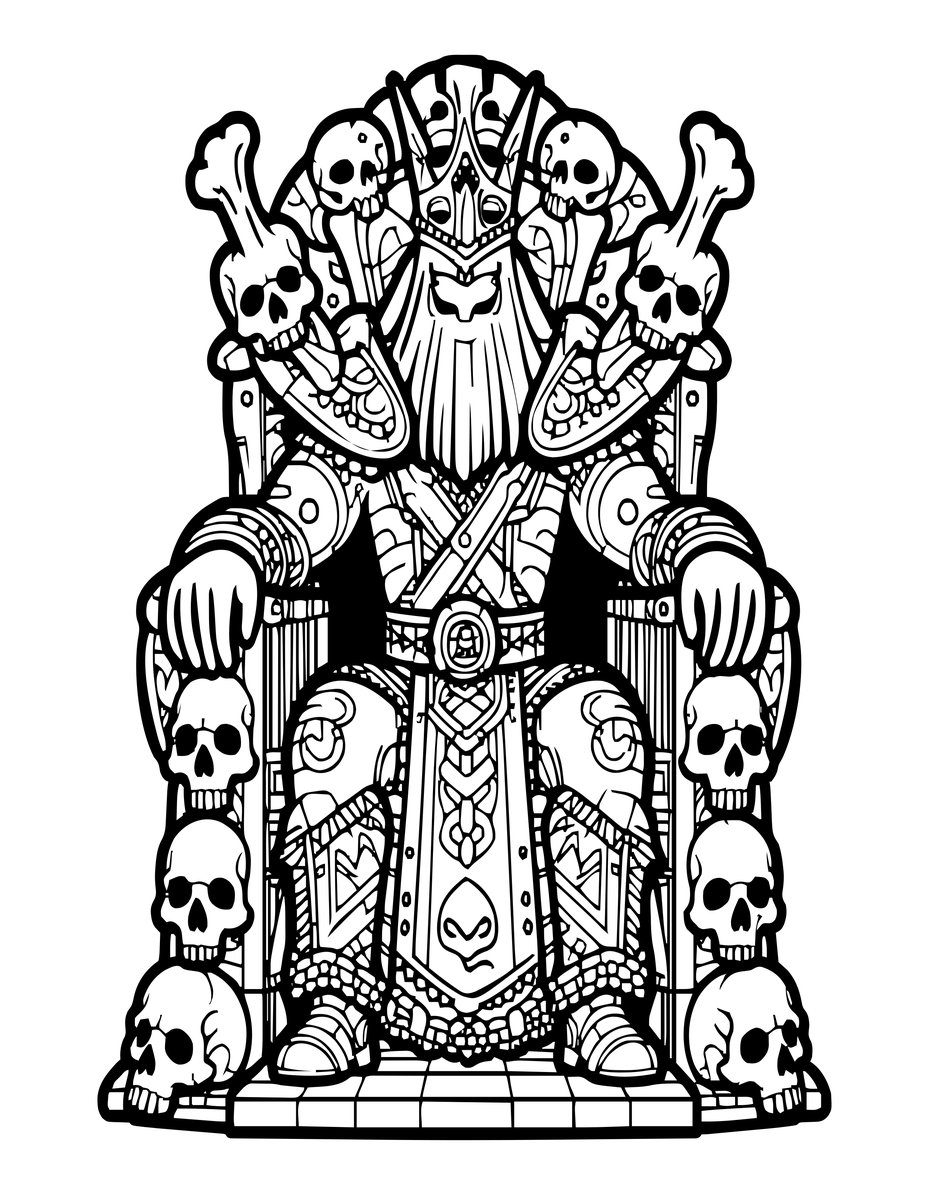 Throne of Bones - free printable coloring page