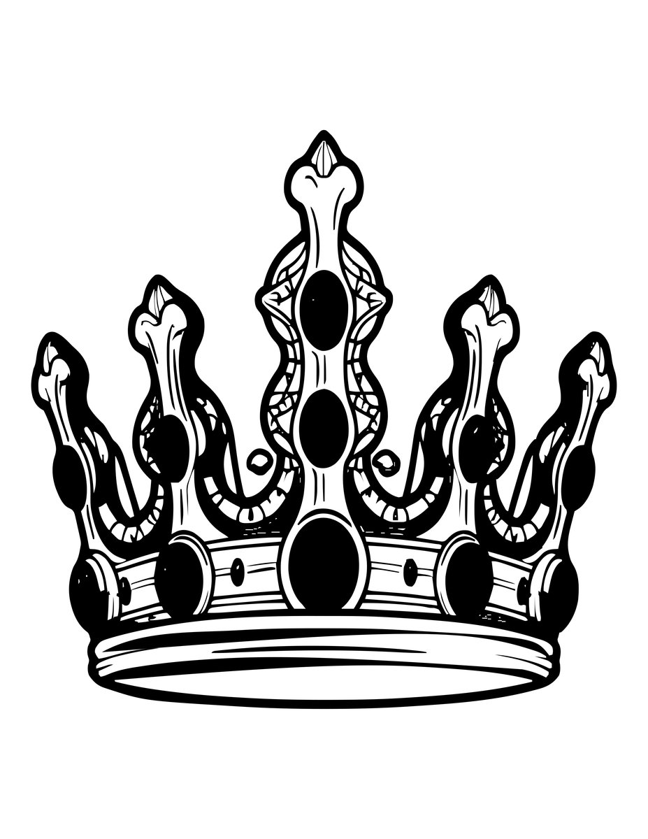 Necrotic Crown - free printable coloring page