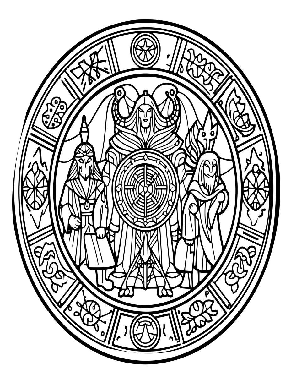 Summoning Chamber - free printable coloring page