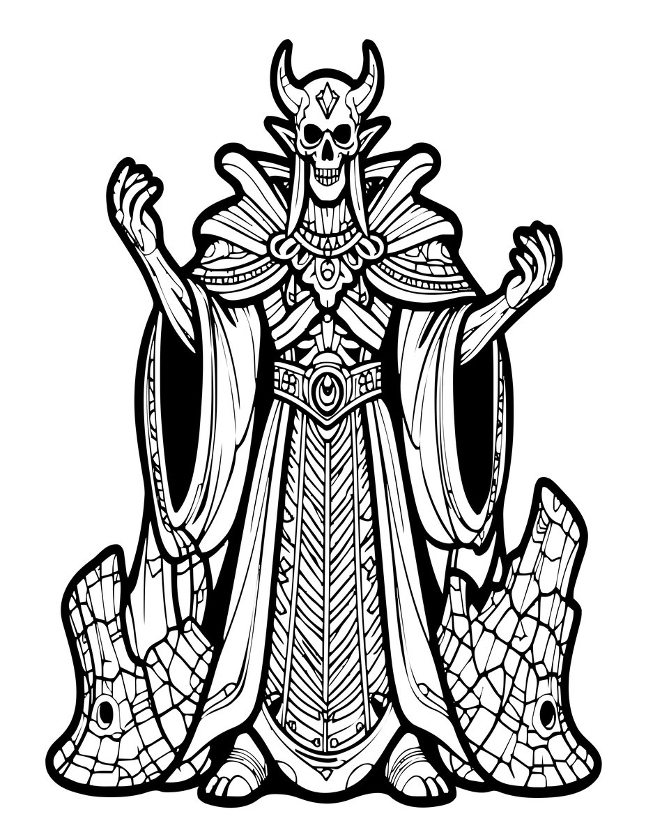 Ancient Lich - free printable coloring page