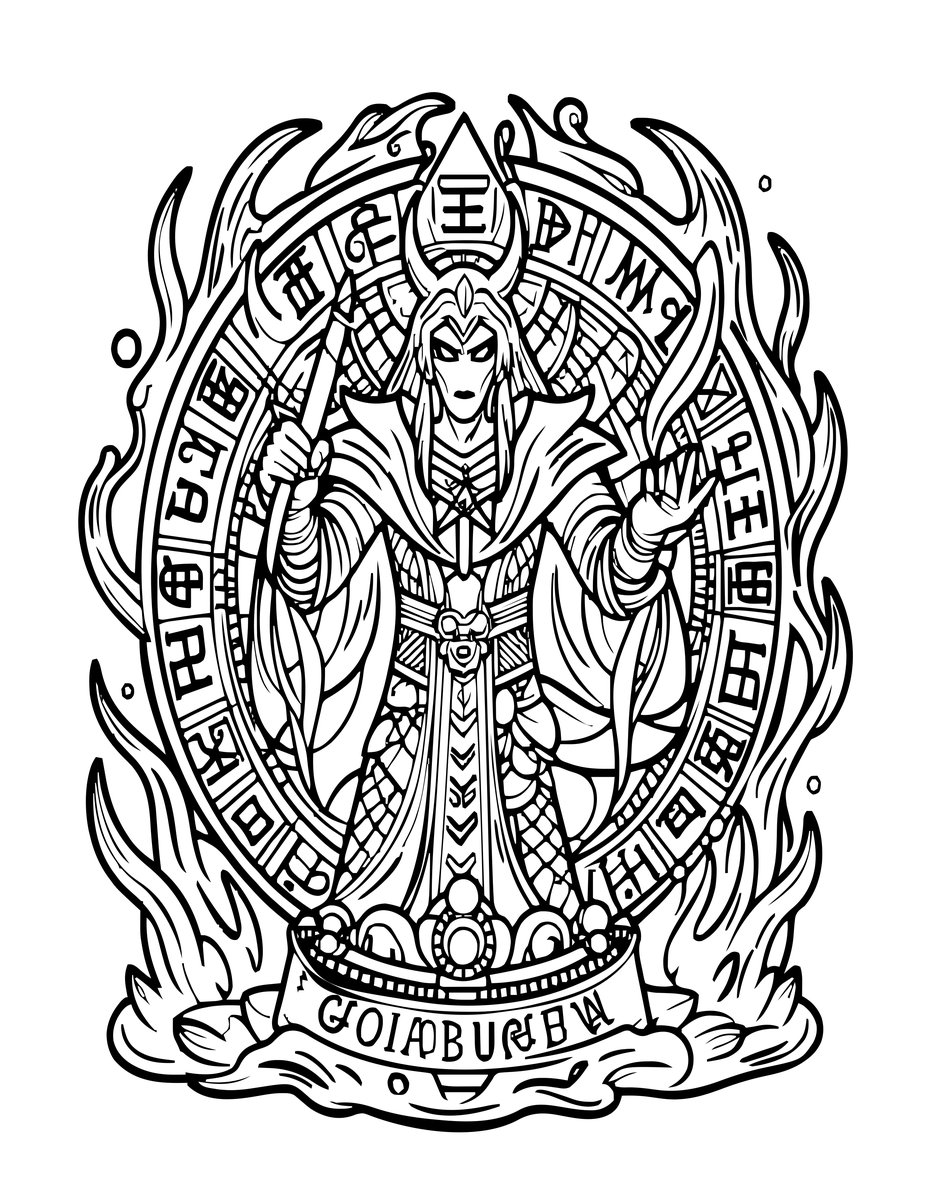 Necromantic Ritual - free printable coloring page