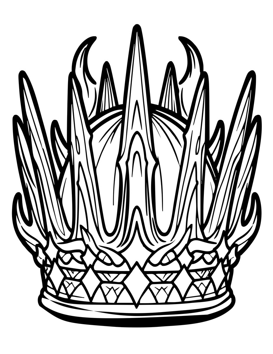 Crown of Darkness - free printable coloring page