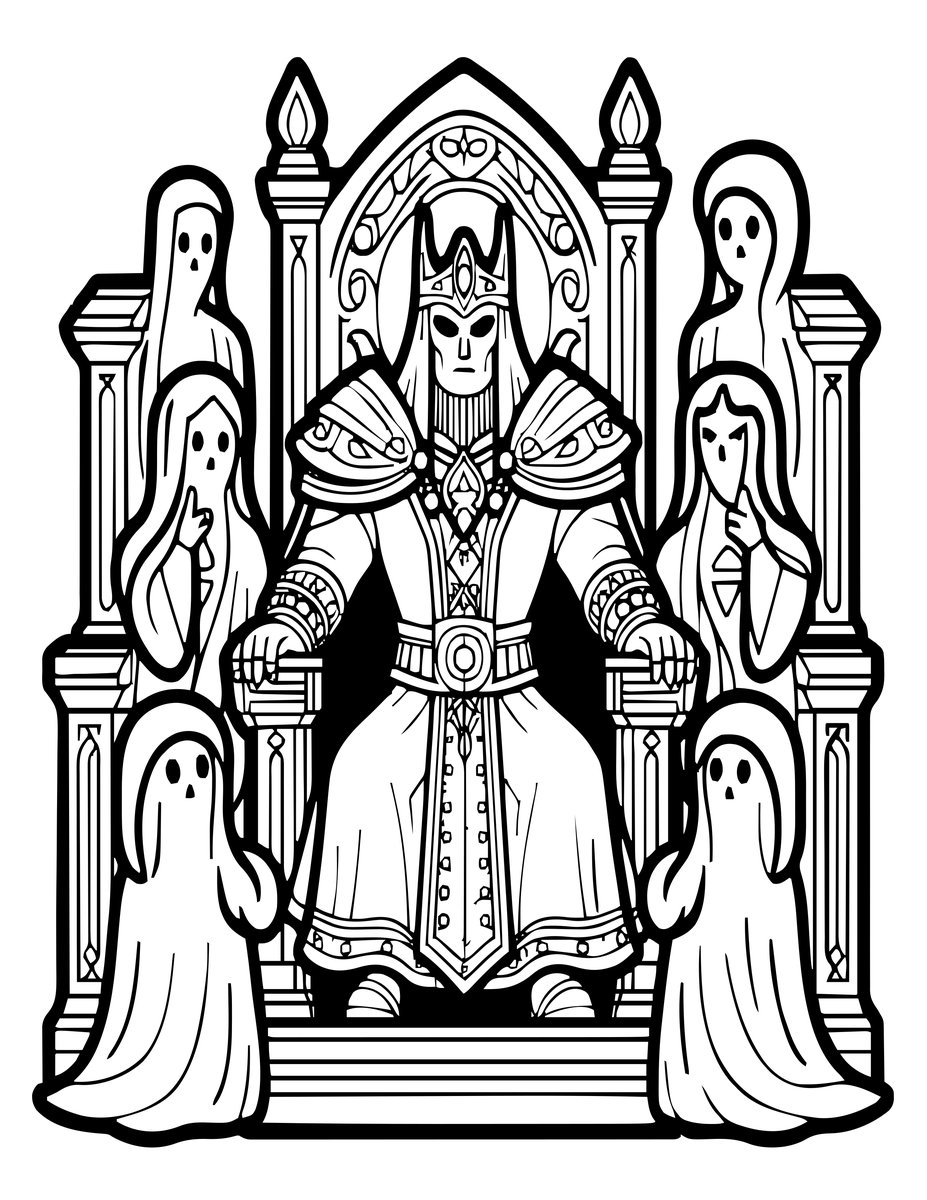 Spectral Court - free printable coloring page