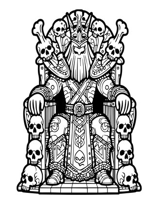 Throne of Bones - Free printable coloring page