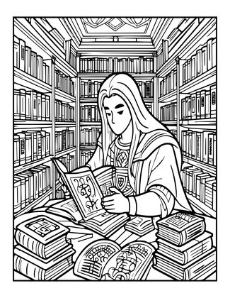 Library of the Dead - Free printable coloring page