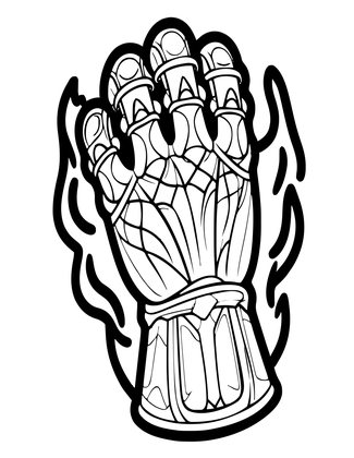 Bone Gauntlet - Free printable coloring page
