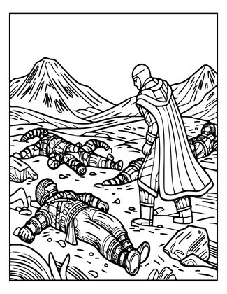 Frozen Battlefield - Free printable coloring page