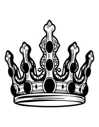 Necrotic Crown - Free printable coloring page