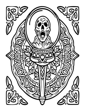 Staff of Souls - Free printable coloring page