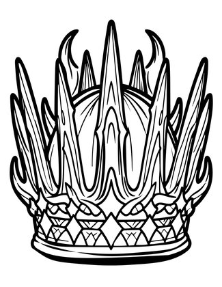 Crown of Darkness - Free printable coloring page