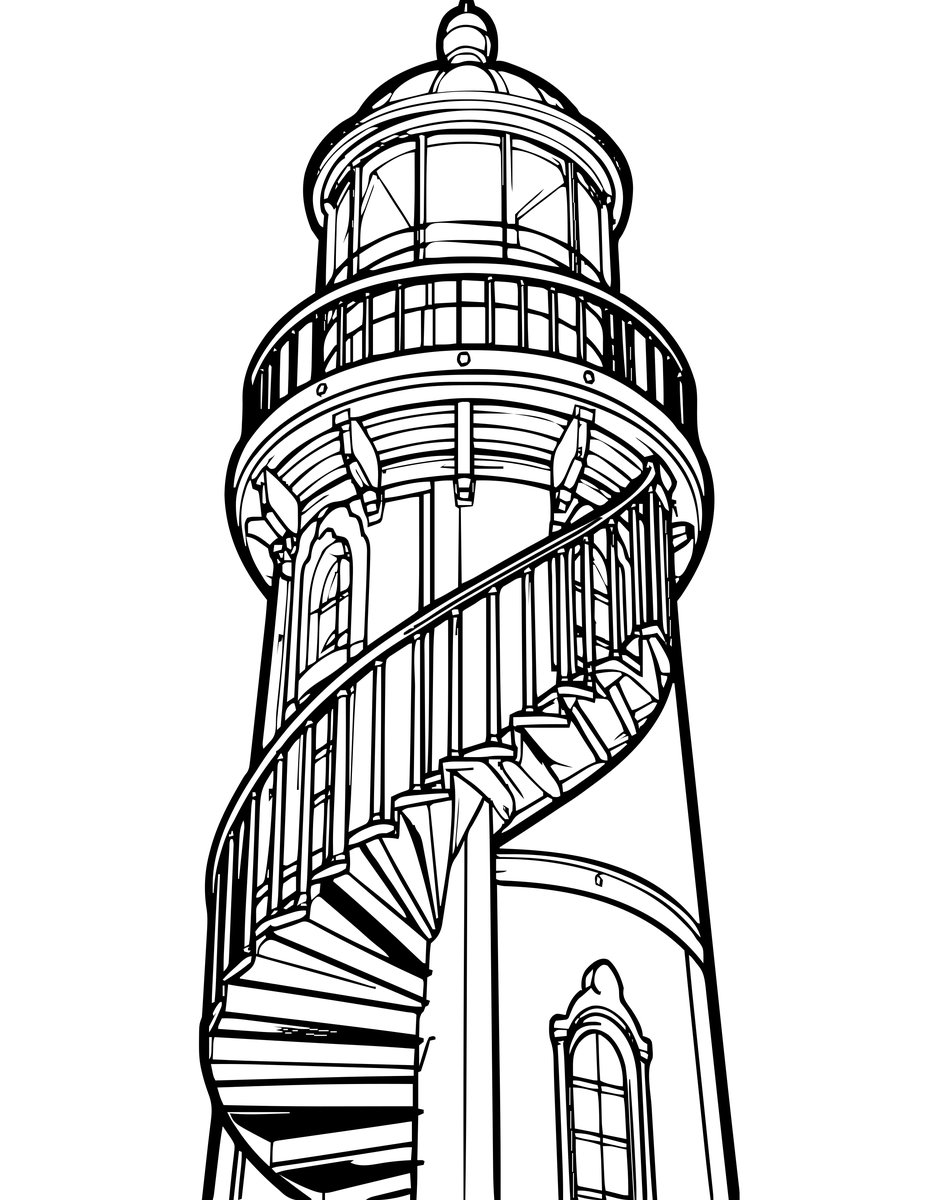 Interior Spiral - free printable coloring page