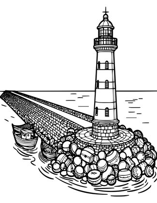Breakwater - Free printable coloring page