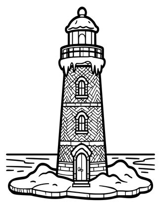 Winter Lighthouse - Free printable coloring page