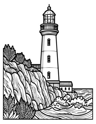 Scotland Cliff - Free printable coloring page